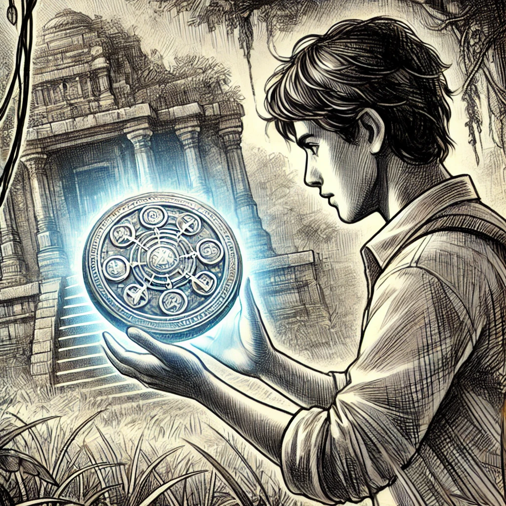 Aarav discovering the amulet