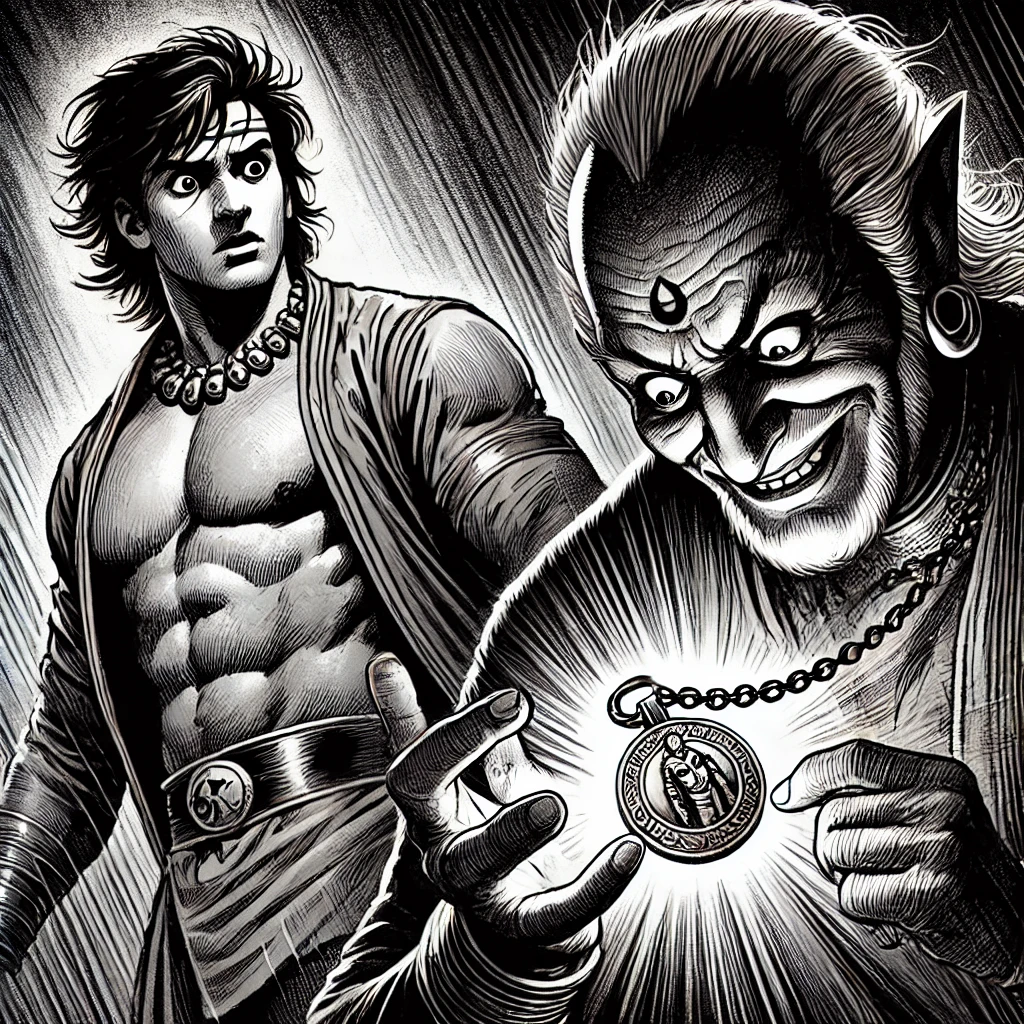 Shakti is betrayed by an ally who steals his amulet.
